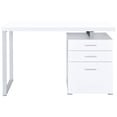 thumbnail image 6 of White Contemporary Desk - Metal & Wood Materials - In Work Environments - Durable Workspace, 6 of 6
