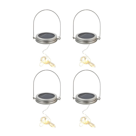 EeaseMX 4 juegos de luces LED solares para tapas de tarros de cristal, guirnalda de luces colgantes