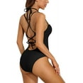 thumbnail image 4 of BeautyIn Women Sexy One Piece Bathing Suits Adjustable Halter Straps Backless Swimsuits, 4 of 7