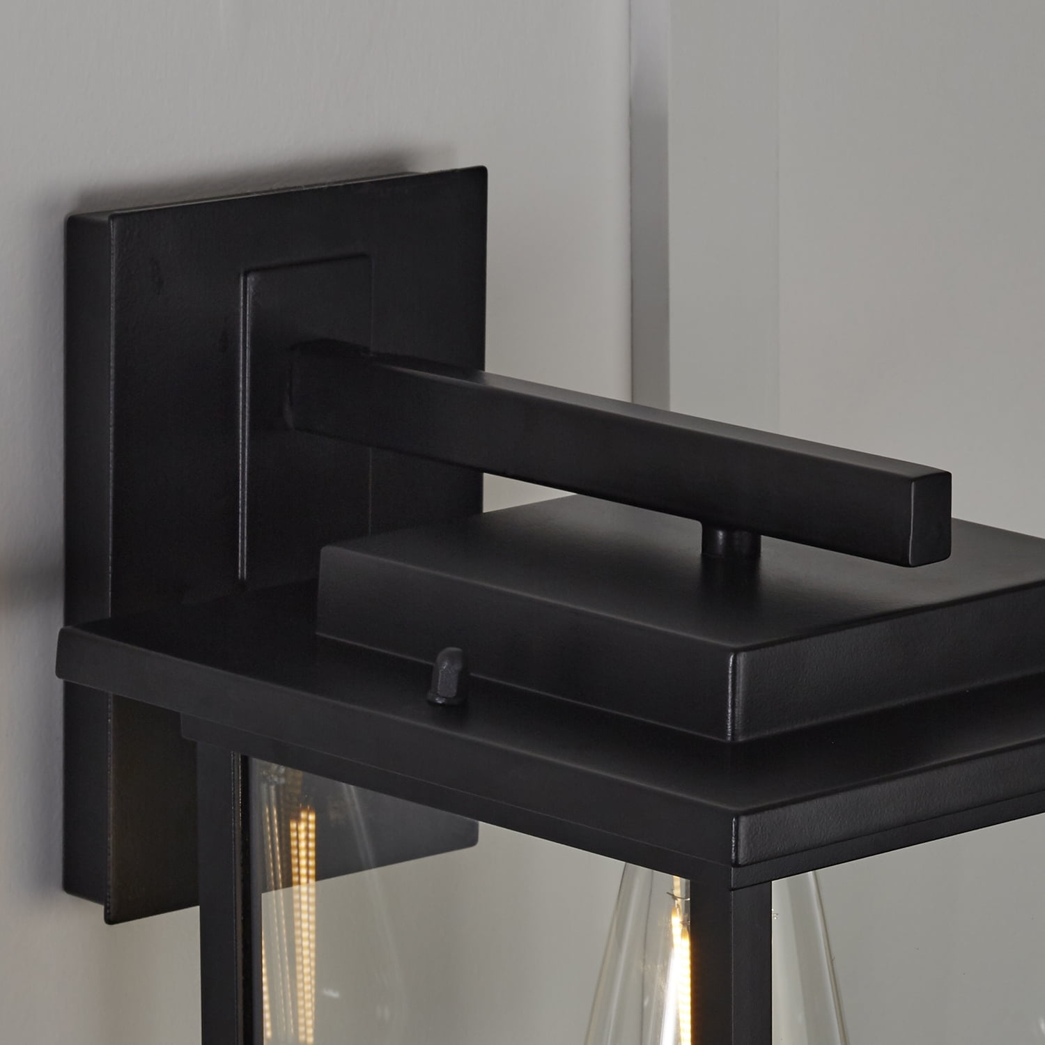 (2 pack) Better Homes & Gardens 15"H Modern Black Square Outdoor Wall Light, ST19 Bulb Not Included