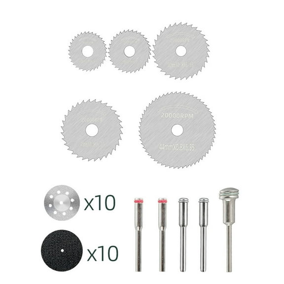 FACEGA 32Pcs Drill Set Cutting Disc Circular Sawblades Set Mini Saw Mandrel Rotary Drill Metal Cutter 32pcs