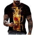 thumbnail image 2 of Qiopertar Liquidation à Moins de 5$ T-Shirt Homme Col Rond Manches Courtes Imprimé Réaliste en Liquidation Offres d'Accès Anticipé, 2 of 5