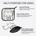 thumbnail image 3 of Yayeee Oven Mitts and Pot Holder Set of 2 Heat Resistant Kitchen Gloves Baking Hot Pad, White Chubby Cat, 3 of 5