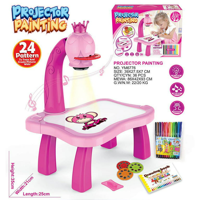 Tanzania Warmth Hardship Children Led Projector Art Drawing Table Toys Kids Painting Board Desk Arts  Crafts Educational Learning Paint Tools Toy for Girl (No Battery)Pink -  Walmart.com