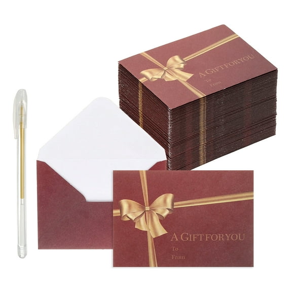 Uxcell 100Pack Mini Envelopes, 4x3 Card V Flap Small Business Card Envelopes, Red