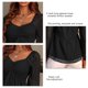 thumbnail image 3 of Tops Con Cuello En V Para Mujer, Blusa De Manga Larga De Material De Gasa Con Estampado De Puntos Elásticos Encantadores Para Vacaciones En La Oficina, 3 of 6
