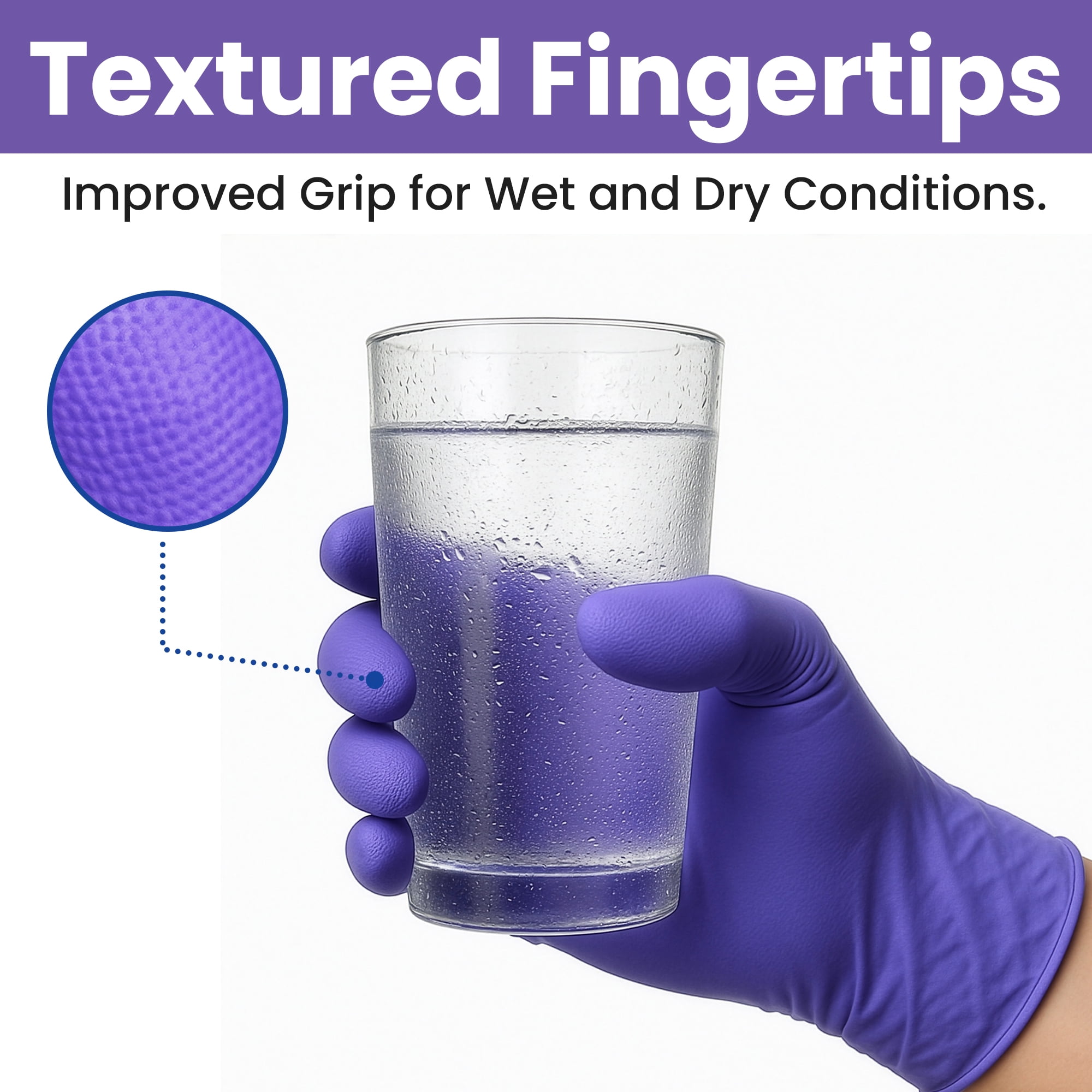 SAFEWAY USA Nitrile Gloves Disposable — Textured Fingertips, Non-Latex, Powder-Free and Multi-Purpose and Ambidextrous Design for House Cleaning, Food Prep, Esthetician and More —(200 pcs, 2X-Large)