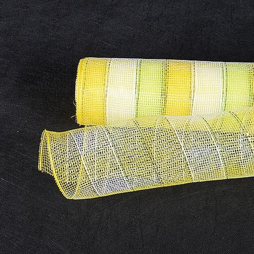 BBCrafts Citrus - Poly Deco Mesh Wrap with Laser Mono Stripe - ( 21 Inch x 10 Yards )