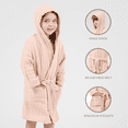 thumbnail image 3 of Comfy Cubs Muslin Bath Robe for Kids, (Blush) 6-7 Years Old - 100% Cotton, 4-Layer Absorbent Fabric, 3 of 6