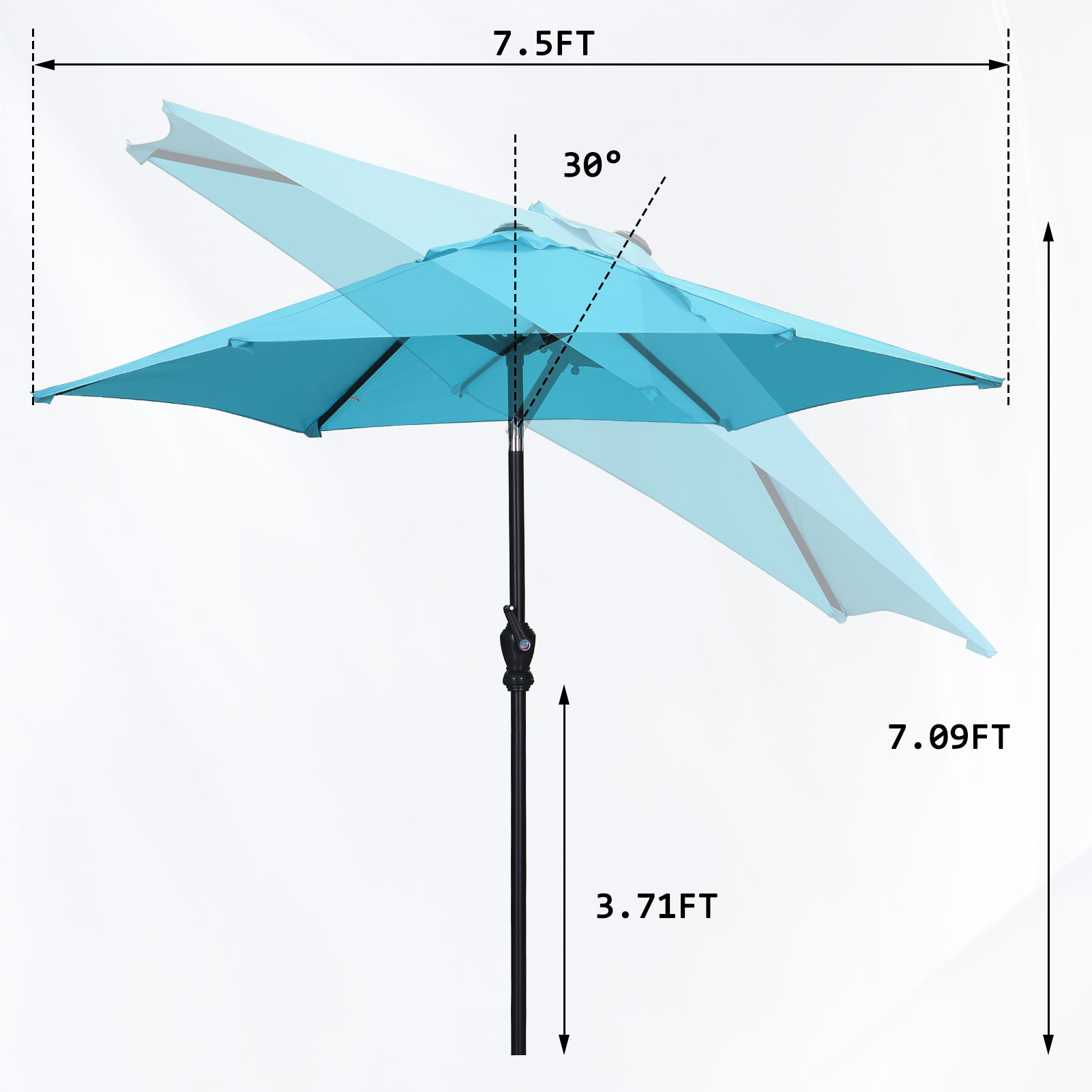 Autlaycil 7.5 Ft Market Patio Umbrella, Blue photo 2