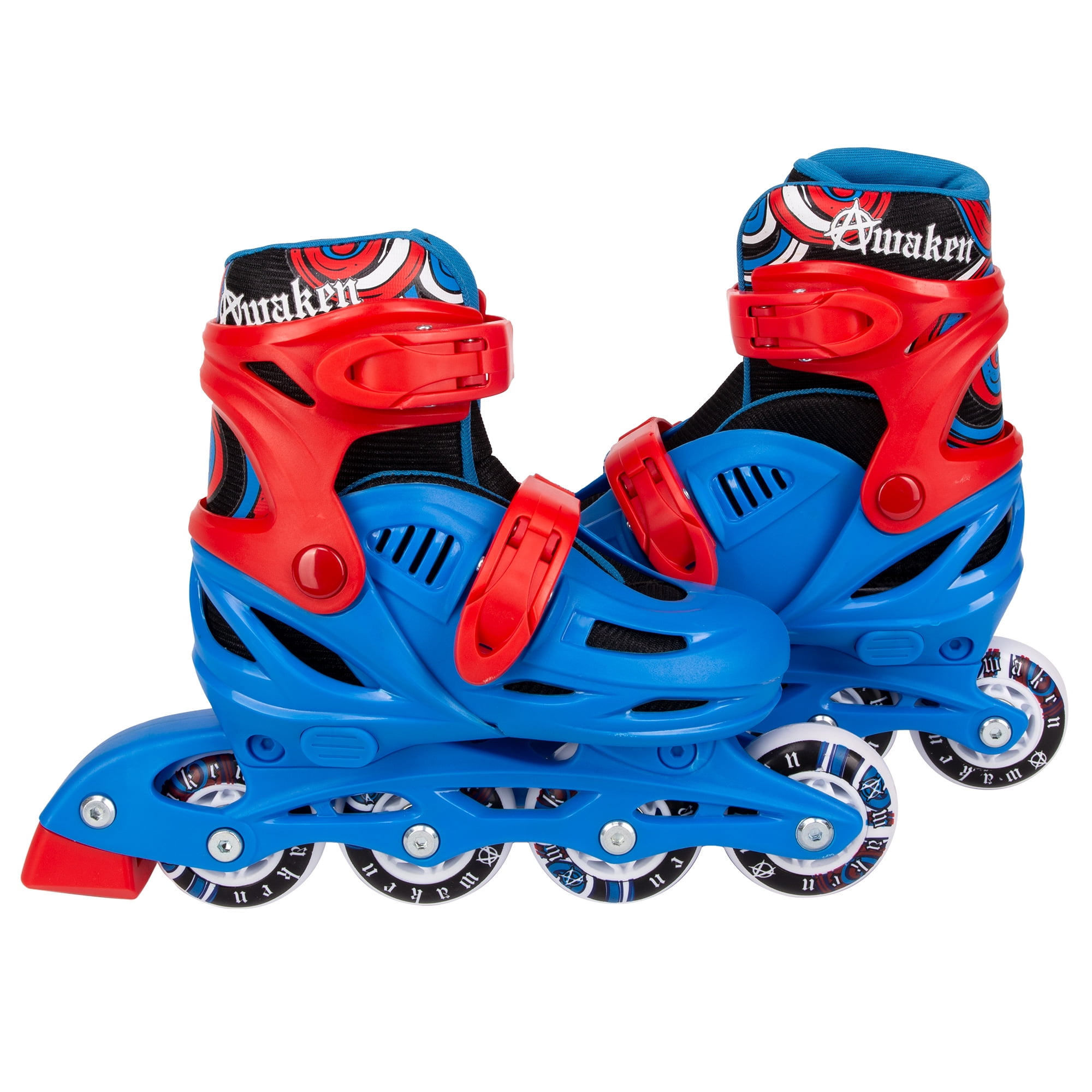 Awaken Adjustable Size Inline Roller Skates Kids Youth Boys Girls Youth (Blue, Youth 13- Kids 3)