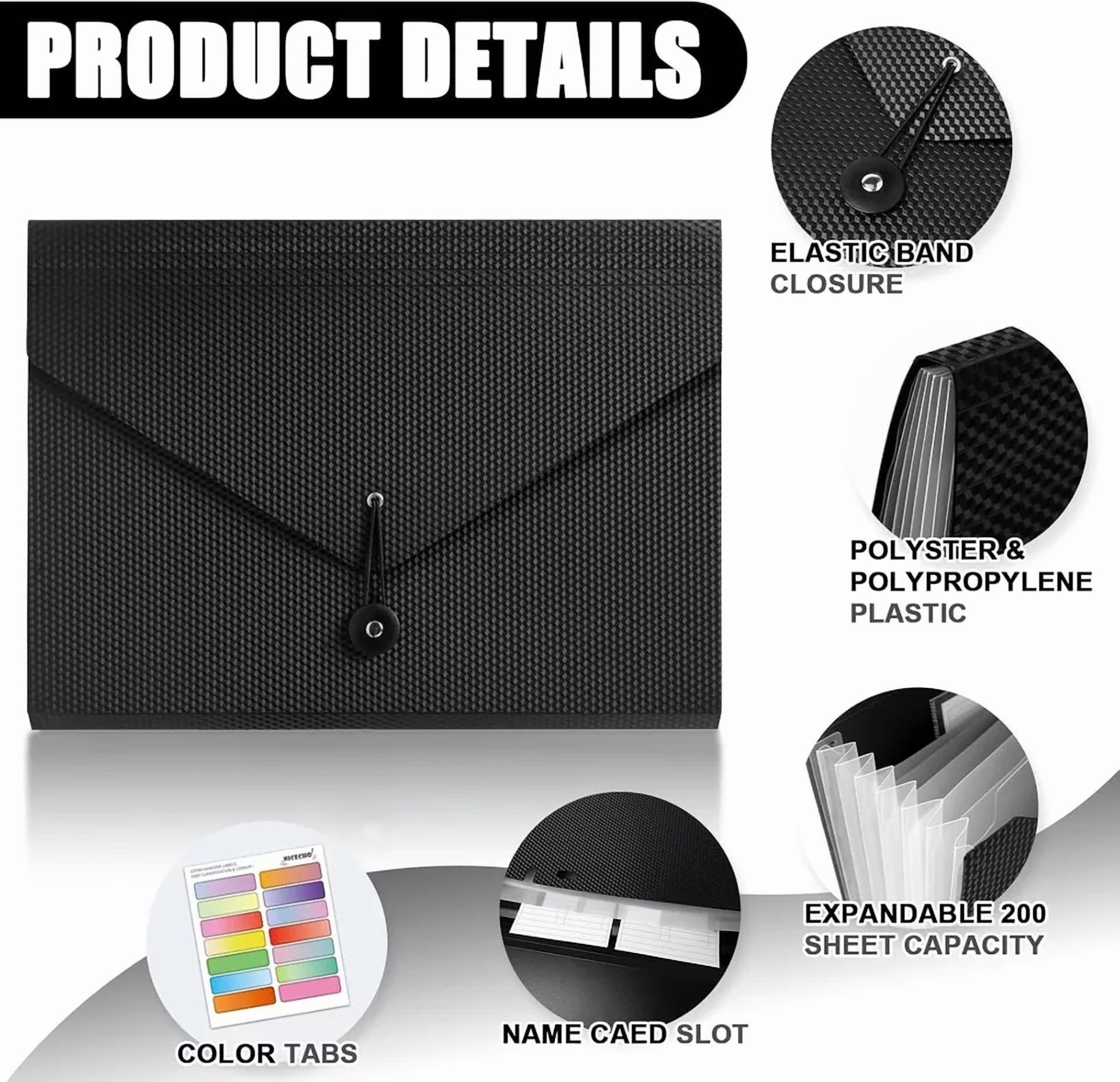 Nicecho Expanding File Folder, 7 Pockets Accordion File Organizer, A4 Letter ...