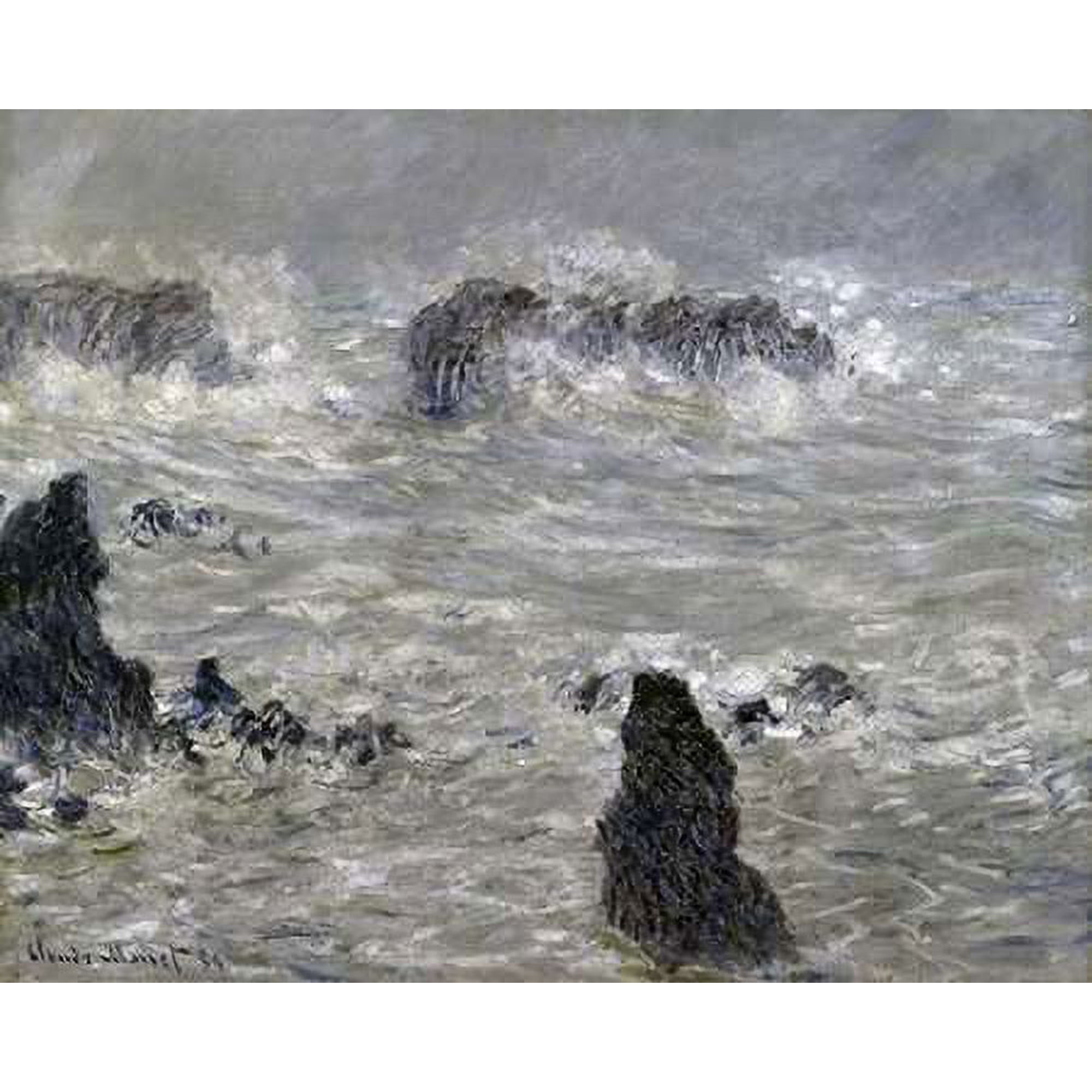 Storm Off the Coast of Belle Isle Poster Print by Claude Monet (24 x 30)