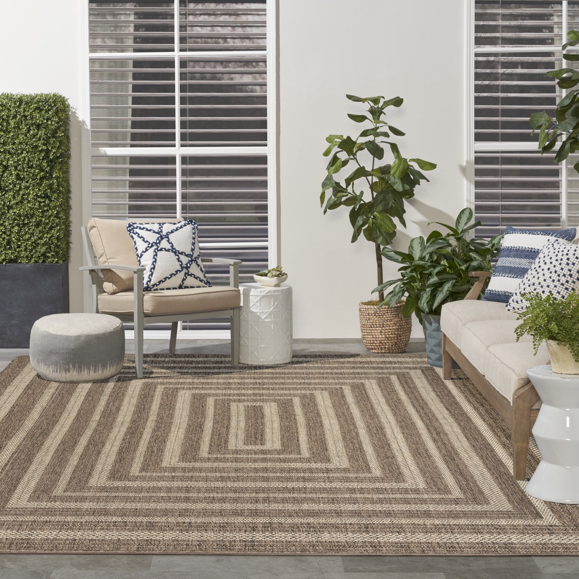 Nourison Tulum 10' x 14' Brown Outdoor Rug