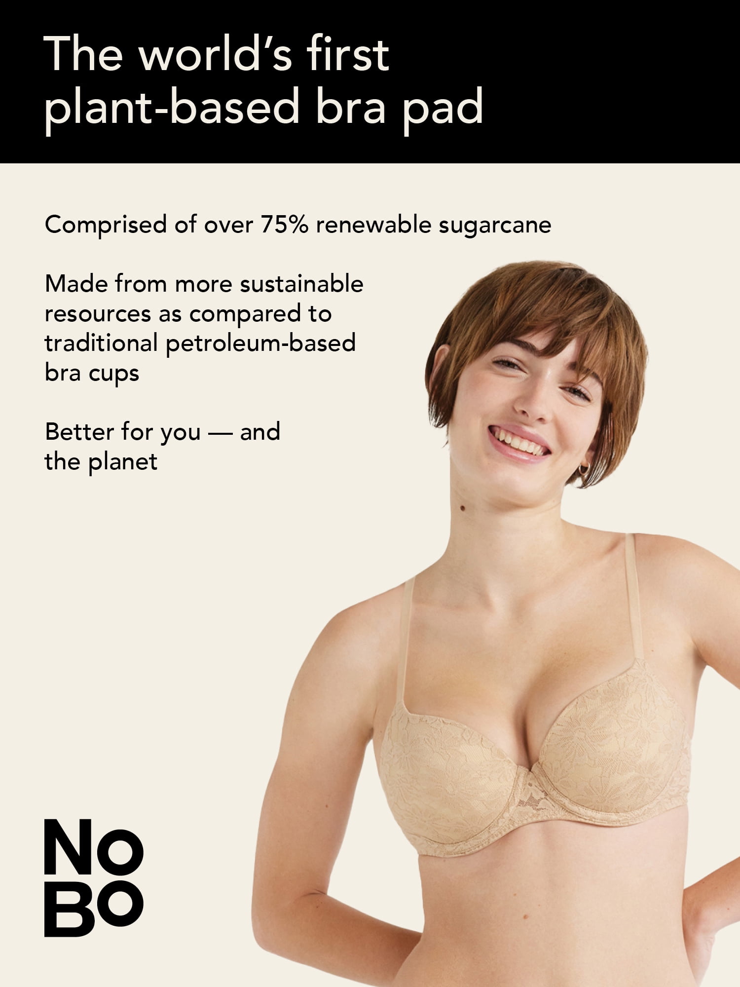 No Boundaries Women’s and Women’s Plus All-Over Lace Balconette Bra with Sugarcup™, Sizes 34B-40DD