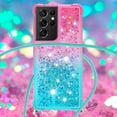 thumbnail image 4 of Funda para Samsung Galaxy S21 Ultra 5G Brillantina Líquida Divertida Reluciente y con Cristales en Movimiento Cuerpo Cruzado con Cordón Ajustable, 4 of 5