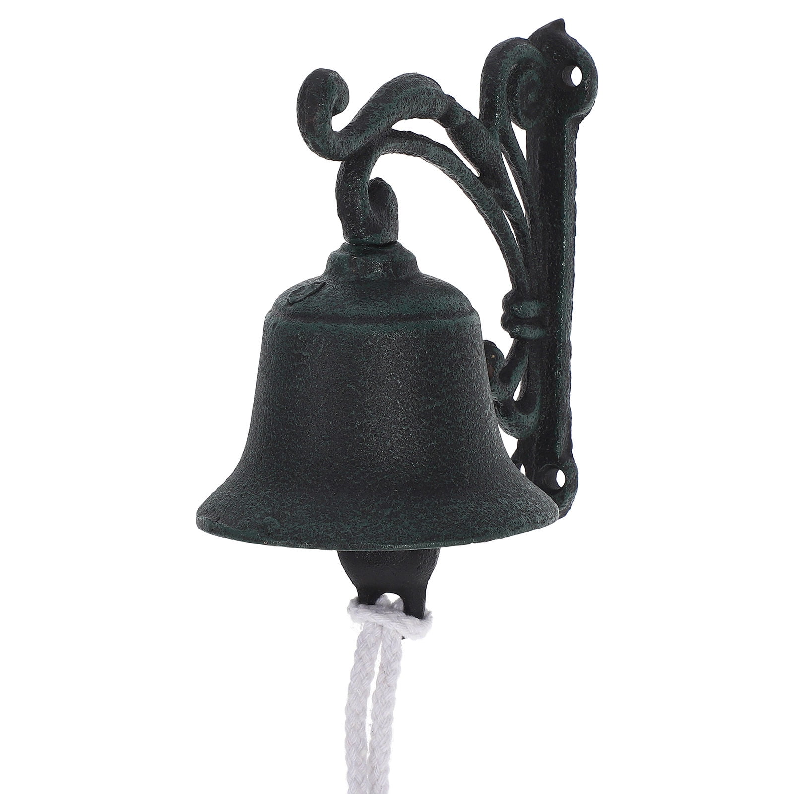 YOSADIER Hand Shaking Vintage Iron Doorbell Wall Bell Pendant for Outdoor Farmhouse and Yard Decor