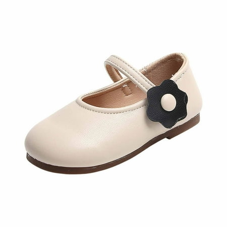 

Honeeladyy Toddler Kid Shoes Baby Girl Children s Soft-soled Small Leather Shoes Princess Shoes Thick Bottom Casual Shoes Beige Clearance under 10$