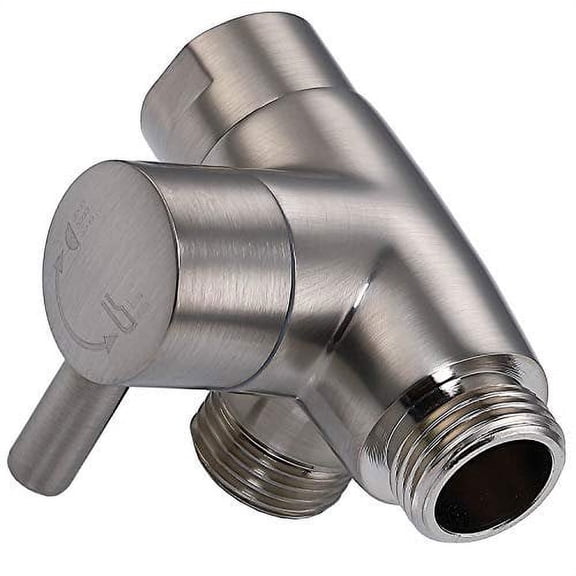 100% Solid Metal Shower Arm Diverter for Hand Held Showerhead and Fixed Spray Head G 1/2 Two-Way Bathroom Universal Shower System Replacement Part. (Brushed Nickel)
