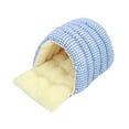 thumbnail image 2 of Washable Plush Cat Bed - Soft Enclosed Pet Nest for Small, Medium & Large Cats - Removable Blue,Green Polyester Sleeping House, 18.8x11.8x7.8in, Machine Washable Cozy Pet Cave, 2 of 6