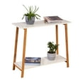 thumbnail image 3 of Eccostyle 2-Tier Solid Bamboo Frame Console Table - White, 3 of 7