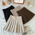 thumbnail image 5 of PIKADINGNIS Vintage Brown Woolen Mini Skirt Women Korean High Waist Pleated Skirts School Girl Uniform Y2K All-Match Jk Short Skirt, 5 of 6