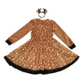thumbnail image 6 of JIAYUE Girls Deer Dress Kids Spotted Reindeer Cosplay Outfit With Headband Long Sleeve Fancy Costume For Christmas Halloween Party, 6 of 7