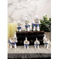 thumbnail image 5 of Blue White Feng Shui Miniature Thai Buddhism Elephants With Trunks Up Set of 7, 5 of 5