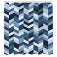 thumbnail image 3 of Ambesonne Slate Blue Shower Curtain, Zigzag Twisty Lines, 69"Wx70"L, Dark Slate Blue, 3 of 3