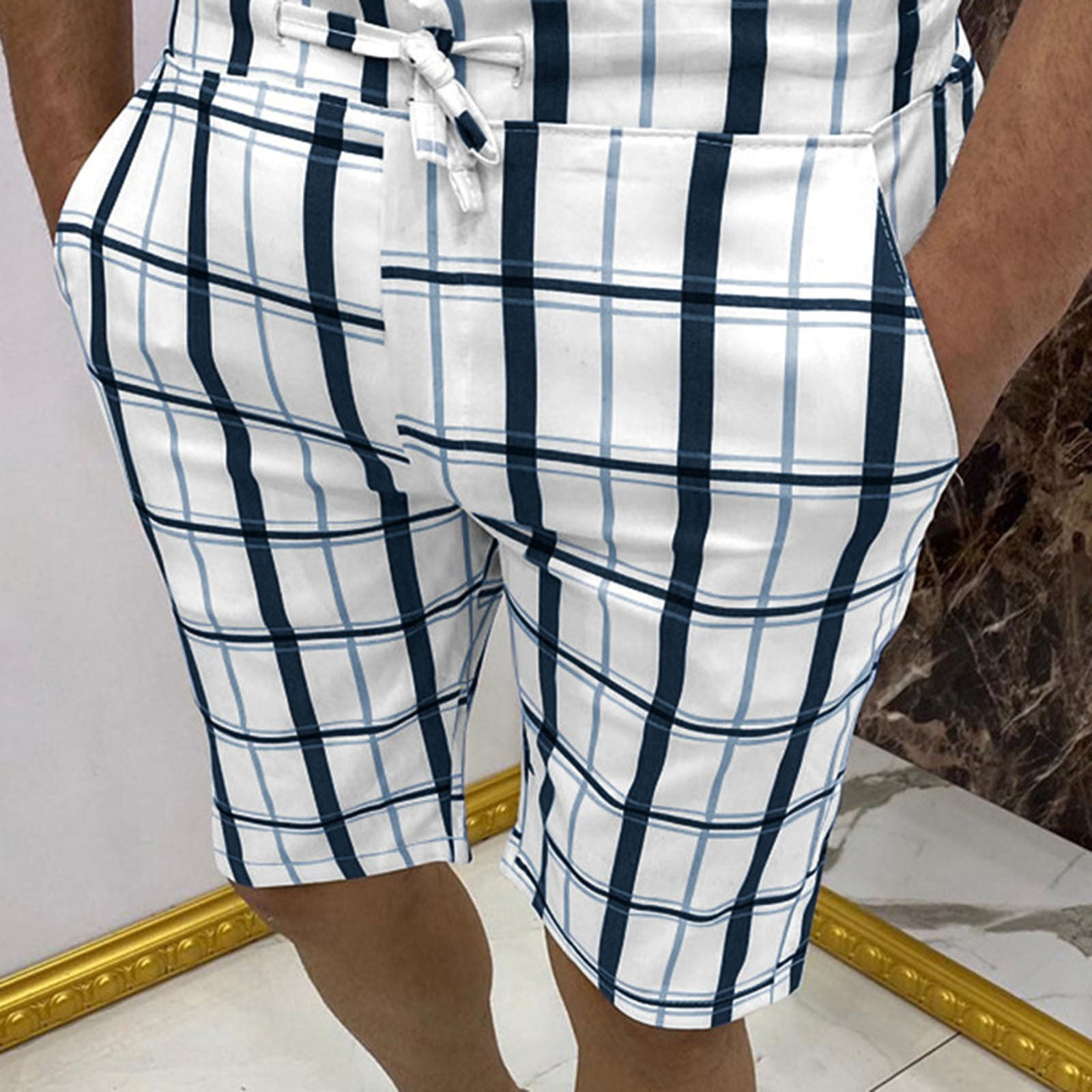Floerns Men's Colorblock Striped Drawstring Shorts – Wide Leg Casual Shorts With Pockets, Lightweight & Comfortable