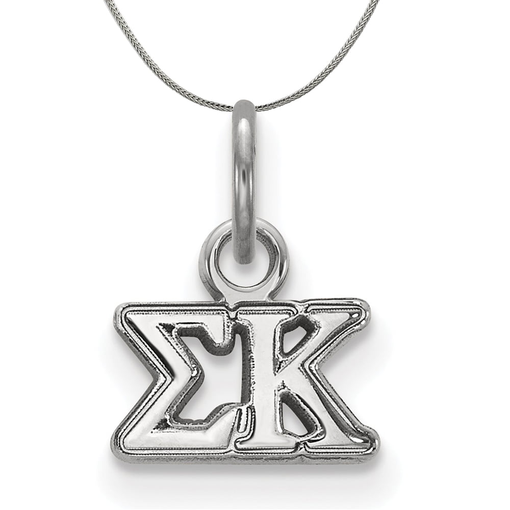 De neiging hebben intern Gematigd Sterling Silver Sigma Kappa XS (Tiny) Greek Necklace - 20 Inch - Walmart.com