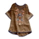 thumbnail image 2 of Fiudx Ropa de Mujer Camiseta Holgada Informal de Color para Primavera y Verano para Mujer, Tops Bordados de Manga Corta con Cuello Redondo y Blusa de Lino, 2 of 5