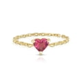 thumbnail image 4 of HeartsAndYou 0.1ct Natural Pink Ruby Dainty Chain Engagement Ring 100% 14k SOLID Yellow Gold, 4 of 9