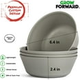 thumbnail image 4 of Grow Forward Premium Wheat Straw Dinnerware Sets - 8 Piece Unbreakable Microwave Safe Dishes - Reusable Wheatstraw Dinnerware Plates and Bowls Set for Cereal, Salad, Soup, Camping, RV, Dorm - Feather, 4 of 9