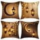 thumbnail image 1 of Funda de almohada decorativa con forma de luna y linterna, 45 x 45 cm, lino sintético, 1 of 3