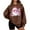 Coffee, variant on Women's Christmas Santa Bubble Gum Print Sweatshirt Cozy Fleece-Lined Crewneck Pullover with Pink Sunglasses Graphic, Festive Holiday Casual Top Pink
