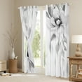 thumbnail image 3 of jejeloiu Rustic Flower Leaf Black Out Curtains,Watercolor Ink Painting Curtains Pack of 2 (42x63 Each),Gray White Bedroom Curtains For Girls Kids,Microfiber Bedroom Decor, 3 of 6