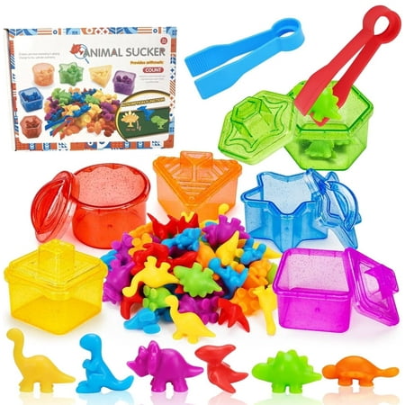 Montessori Counting Dinosaurs Toys for Kids Ages 3 - 8 – Fine Motor Skills Development, Preschool Learning Activities, Sensory Math Manipulatives – Educational Gift for Toddlers Boys & Girls