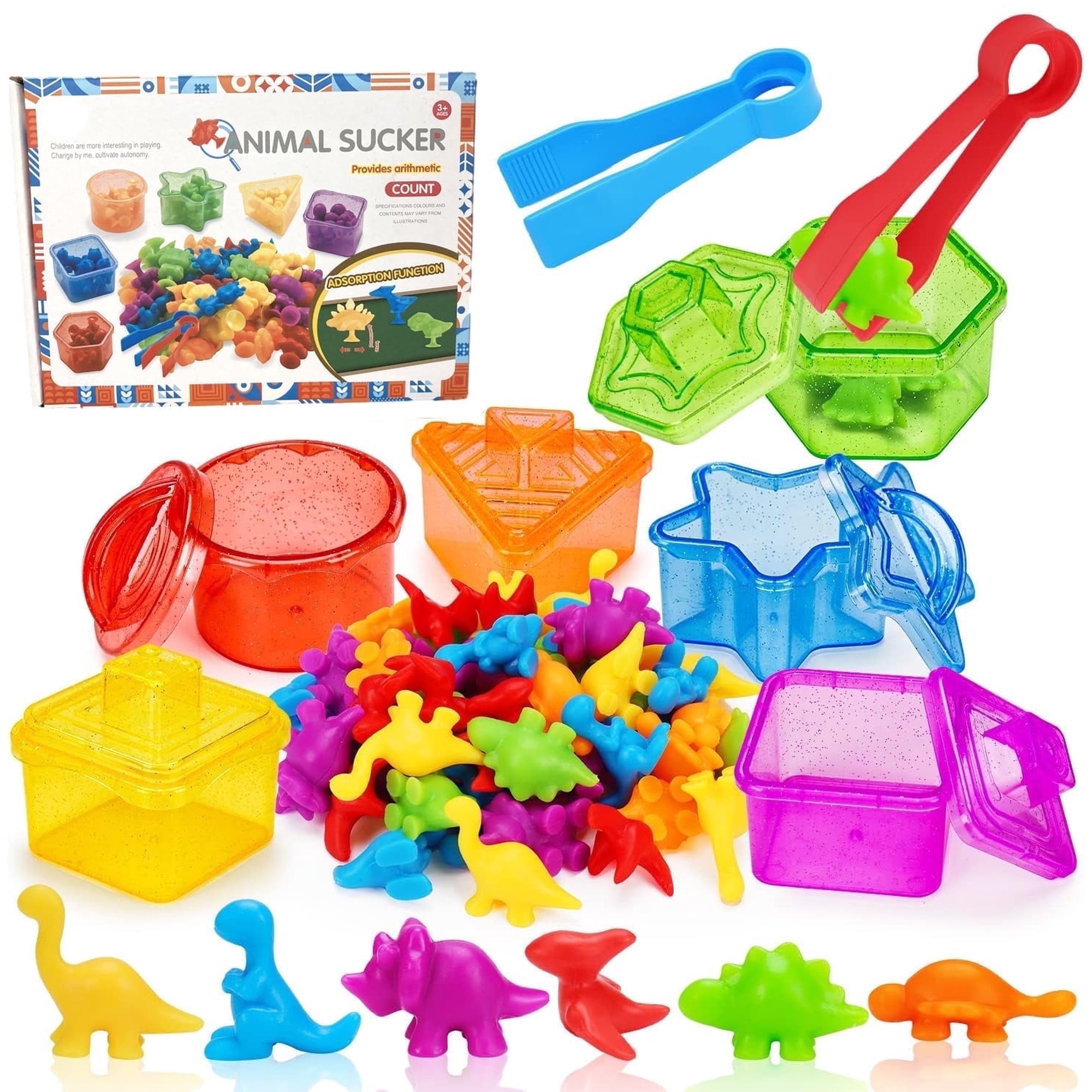 Montessori Counting Dinosaurs Toys for Kids Ages 3 - 8 – Fine Motor Skills Development Preschool Learning Activities Sensory Math Manipulatives – Educational Gift for Toddlers Boys & Girls