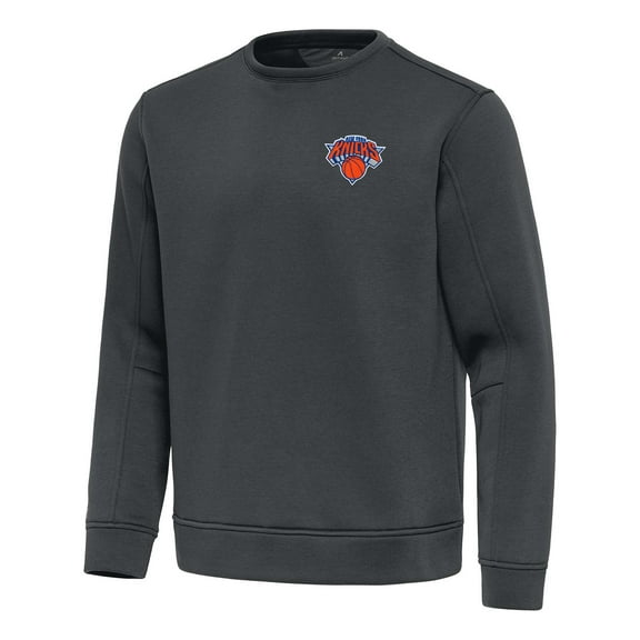 Men's Antigua Pewter New York Knicks Relevant Pullover Sweatshirt
