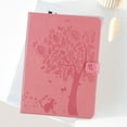 thumbnail image 5 of for iPad Pro 11 Case (2022 2021 2020 2018), iPad Air 5th 4th Generation 10.9 inch Case, Embossed Cat & Tree PU Leather Retro Shockproof Magnetic Clasp Wallet Card Slots Folio Kickstand Cover, Pink, 5 of 6