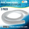 thumbnail image 2 of U.S. Pool Supply Above Ground Pool Hose Replacement 1.25" Diameter x 59" Long, 3 Pack - White Premium Pool Filter Pump Hoses Compatible with Intex 607, 637 Pumps, 330, 530, 1000GPH, 6 Metal Clamps, 2 of 7