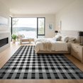 thumbnail image 3 of ODIKA 9'x12' Washable Area Rug Low Pile, Flatwoven, Door Plaid Welcome Checkered Farmhouse Border Centered Field for Great Room, Indoor Concept, Large Living, 3 of 7