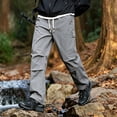thumbnail image 5 of GZMOALH Men's Nylon Cargo Pants, Water Repellent Multi Pocket Hiking Trousers with Drawstring Waist for Outdoor Travel, 5 of 6