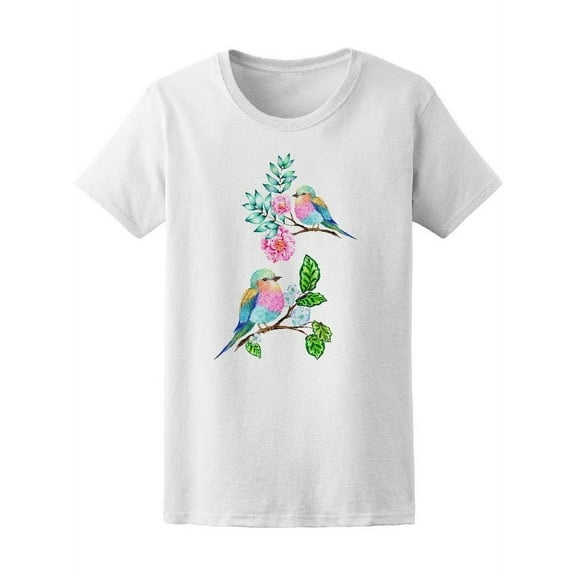 Colorful Tropical Bird Bouquet T-Shirt Women -Image by Shutterstock, Female Small