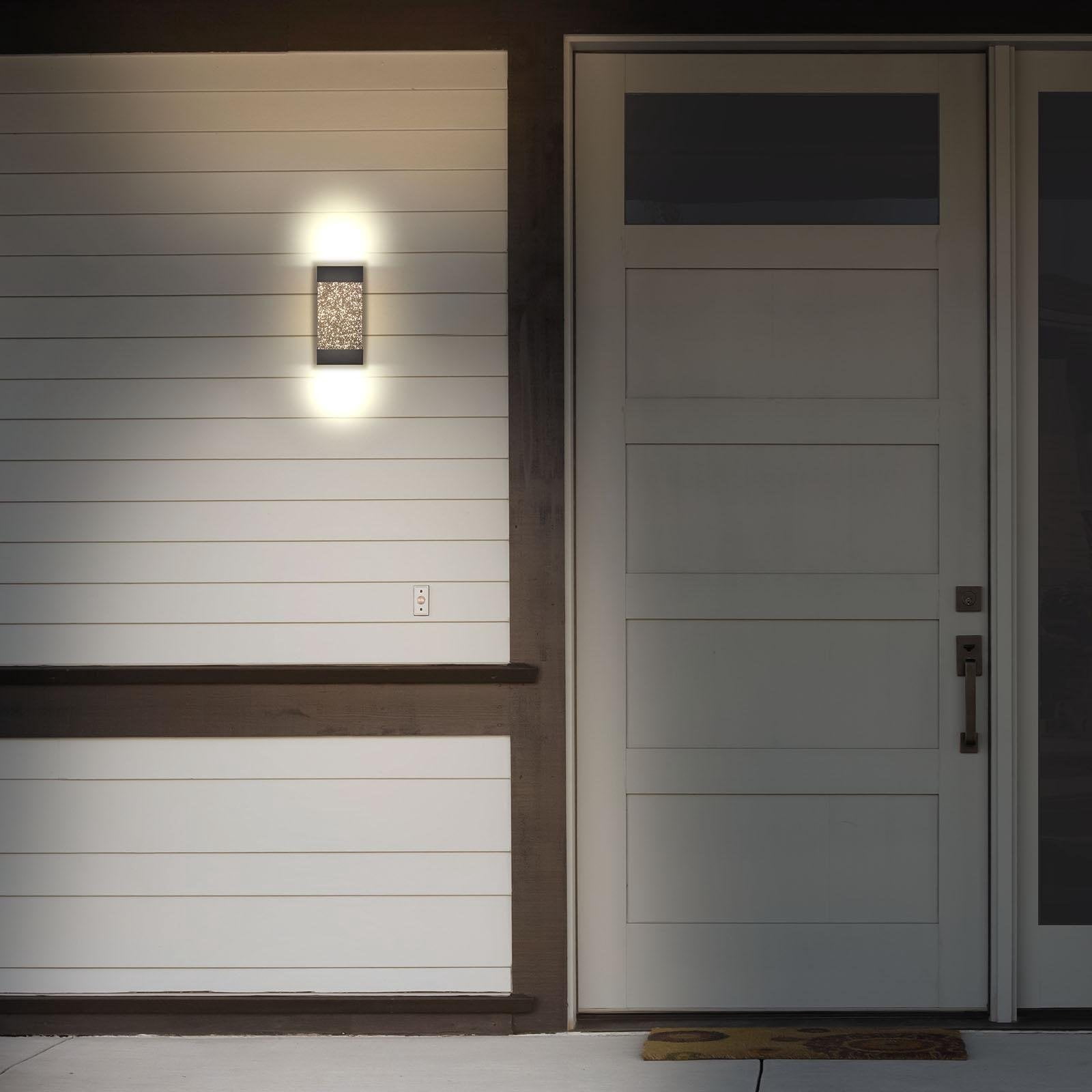 Luxrite LED Up Down Outdoor Wall Lights, Bubble Glass, 3CCT 3000K-5000K, IP65, 12", Aluminum
