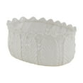thumbnail image 6 of DecMode White Ceramic Leaf Indoor Outdoor Planter, Set of 3 10", 12", 16"W, 6 of 8