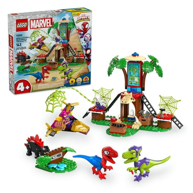 Set LEGO Marvel Spidey y Gobby Batalla de Raptores en la Base de la Casa del Árbol 11200