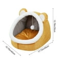 thumbnail image 3 of Cat Beds for Indoor Cats - Flower -Shaped Cat Cave Bed with Hanging Toy,Super Soft Calming Pet Bed for Kitten&Puppy,Small Dog,Warm Plush&Machine Washable Cotton Pad,Cat Hideaway （Yellow）, 3 of 6