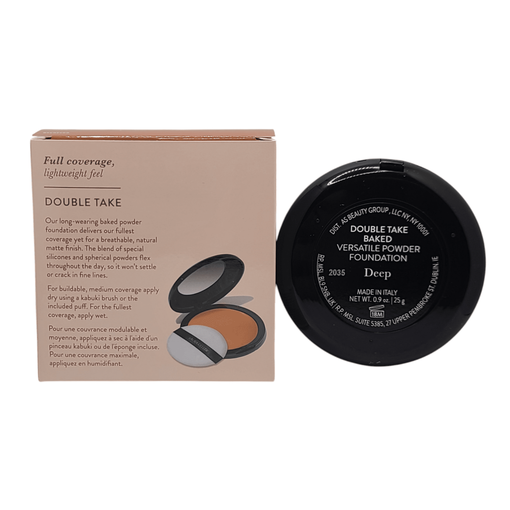 2 Pack Laura Geller Double Take Baked Versatile Powder Foundation Deep .09 oz